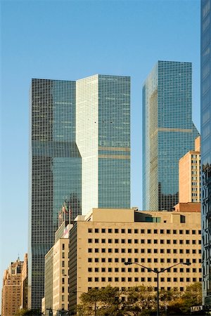 simsearch:625-01750194,k - Low angle view of skyscrapers in a city, New York City, New York State, USA Foto de stock - Sin royalties Premium, Código: 625-00805459