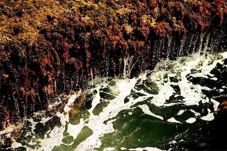 simsearch:625-00804353,k - High angle view of water flowing over a rock formation, La Jolla Reefs, San Diego Bay, California, USA Foto de stock - Sin royalties Premium, Código: 625-00805594
