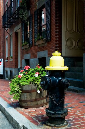 door with chain - Fire hydrant on a street, Boston, Massachusetts, USA Stock Photo - Premium Royalty-Free, Code: 625-00805613