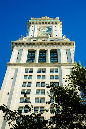 simsearch:625-00804864,k - Low angle view of a building, Custom House, Boston, Massachusetts, USA Stock Photo - Premium Royalty-Free, Code: 625-00805845