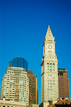 Low angle view of buildings in a city, Custom House, Boston, Massachusetts, USA Stock Photo - Premium Royalty-Free, Code: 625-00806240
