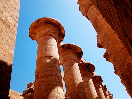 simsearch:625-00806113,k - Low angle view of carved columns of a temple, Temples Of Karnak, Luxor, Egypt Stock Photo - Premium Royalty-Free, Code: 625-00806475