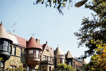 Low angle view of apartment buildings, Washington DC, USA Stock Photo - Premium Royalty-Free, Code: 625-00806557