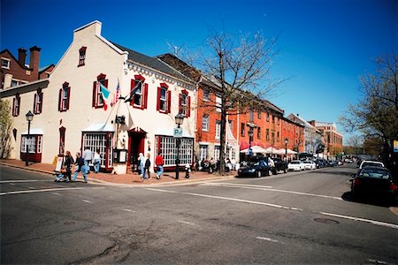 Immeuble le long street, Old Town, Alexandria, Virginia, USA Photographie de stock - Premium Libres de Droits, Code: 625-00806618