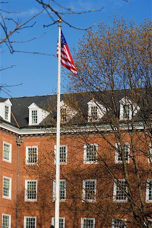 simsearch:625-00804463,k - Low angle view of a flag in front of a building, Annapolis, Maryland, USA Foto de stock - Sin royalties Premium, Código: 625-00800902