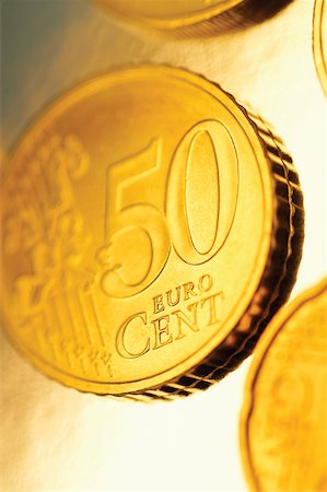 simsearch:625-00801062,k - Nahaufnahme einer fünfzig Eurocent-Münze Stockbilder - Premium RF Lizenzfrei, Bildnummer: 625-00800918