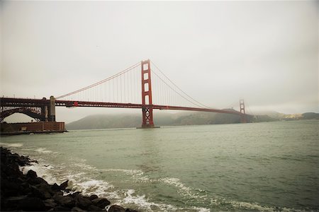 Bridge over the bay, Golden Gate Bridge, San Francisco, California USA Stock Photo - Premium Royalty-Free, Code: 625-00801322