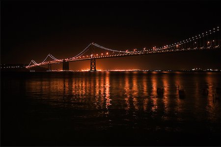 san francisco night - Illuminated bridge at night, Golden Gate Bridge, San Francisco California, USA Stock Photo - Premium Royalty-Free, Code: 625-00801460