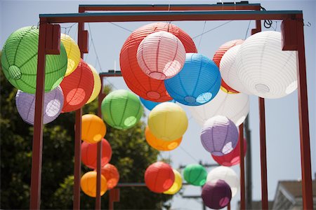 Low angle view of colorful Chinese lanterns Stock Photo - Premium Royalty-Free, Code: 625-00801772