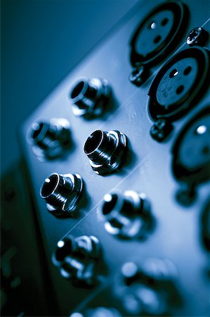 simsearch:625-00801801,k - Audio equipment with holes for cables, close-up Stock Photo - Premium Royalty-Free, Code: 625-00801830