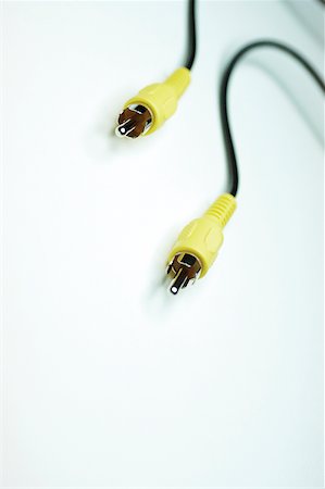 simsearch:625-00801801,k - Close-up of two audio cables Stock Photo - Premium Royalty-Free, Code: 625-00801855