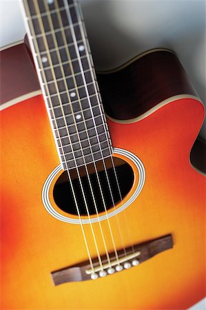 High angle view of guitar Stock Photo - Premium Royalty-Free, Code: 625-00801868
