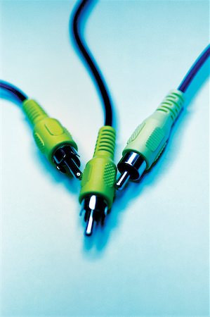 simsearch:625-00801801,k - Close-up of three audio cables Stock Photo - Premium Royalty-Free, Code: 625-00801891
