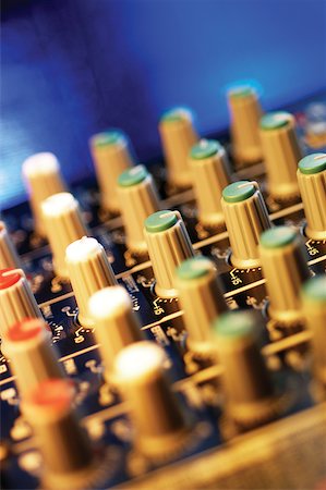 Controls on sound mixer, close-up Stock Photo - Premium Royalty-Free, Code: 625-00801954