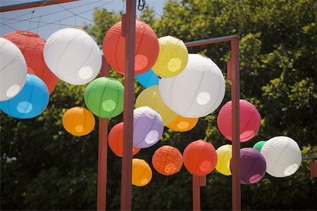 Low angle view of colorful Chinese lanterns Stock Photo - Premium Royalty-Free, Code: 625-00802148