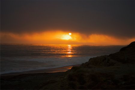 simsearch:625-00801445,k - Panoramic view of the beach at dusk, Pacific Ocean Foto de stock - Royalty Free Premium, Número: 625-00802245