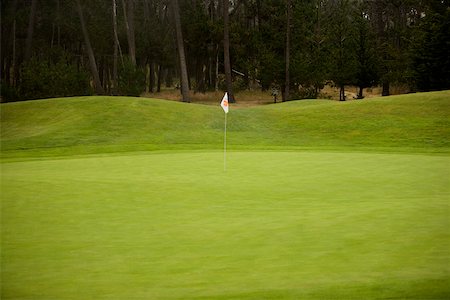 Golf flag in a golf course Foto de stock - Sin royalties Premium, Código: 625-00802254