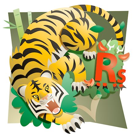 simsearch:625-00835899,k - Close-up of a tiger snarling with a currency symbol Stock Photo - Premium Royalty-Free, Code: 625-00835910