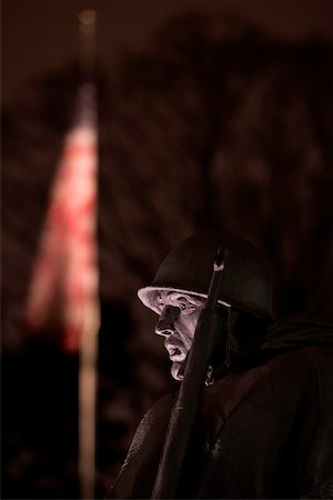 Close-up of a statue of army soldiers, Korean War Memorial, Washington DC, USA Stock Photo - Premium Royalty-Free, Code: 625-00839708