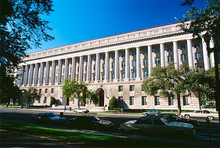 Facade of a government building, Internal Revenue Service building Washington DC, USA Stock Photo - Premium Royalty-Free, Code: 625-00840442