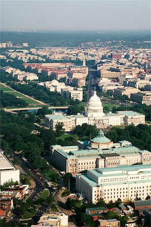 Aerial view of a government building in a city, Capitol Building, Library of Congress, Washington DC, USA Stock Photo - Premium Royalty-Free, Code: 625-00840487