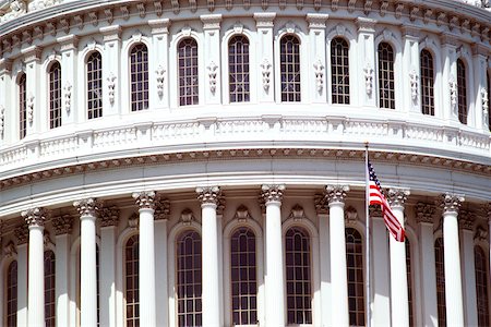 American flag in front of a government building, Capitol Building, Washington DC, USA Stock Photo - Premium Royalty-Free, Code: 625-00840494