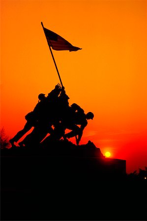 statue of liberty on the flag - Low angle view of a war memorial, Iwo Jima Memorial, Virginia, USA Stock Photo - Premium Royalty-Free, Code: 625-00840525