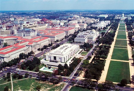 Aerial view of buildings in a city, Washington DC, USA Stock Photo - Premium Royalty-Free, Code: 625-00840554