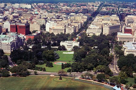 Aerial view of a government building, White House, Washington DC, USA Stock Photo - Premium Royalty-Free, Code: 625-00840550