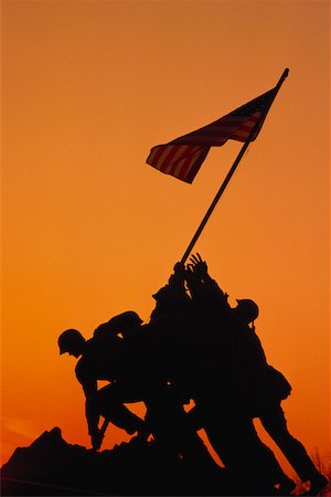 statue of liberty on the flag - Low angle view of a war memorial, Iwo Jima Memorial, Virginia, USA Stock Photo - Premium Royalty-Free, Code: 625-00840579