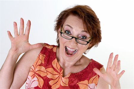 simsearch:625-01096495,k - Portrait of a senior woman making a face Stock Photo - Premium Royalty-Free, Code: 625-00841668
