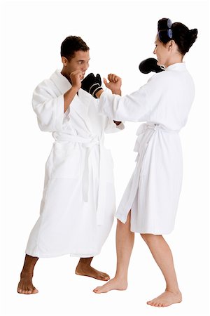 Young couple sparring Stock Photo - Premium Royalty-Free, Code: 625-00850881