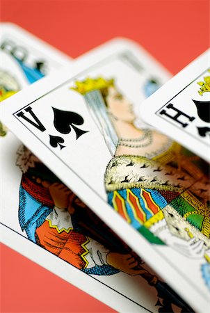 face card - Close-up of three playing cards Stock Photo - Premium Royalty-Free, Code: 625-00898452