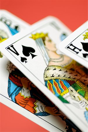 face card - Close-up of three playing cards Foto de stock - Sin royalties Premium, Código: 625-00898452