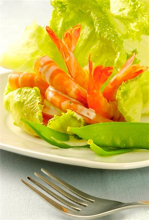 shrimp beans - Close-up of shrimp and vegetable salad Stock Photo - Premium Royalty-Free, Code: 625-00898847