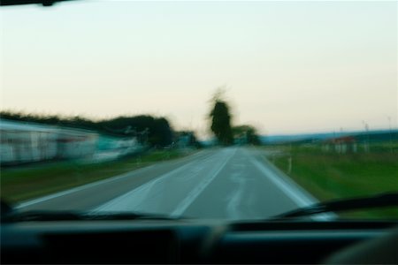 View of the road seen from a car, Czech Republic Stock Photo - Premium Royalty-Free, Code: 625-00899011