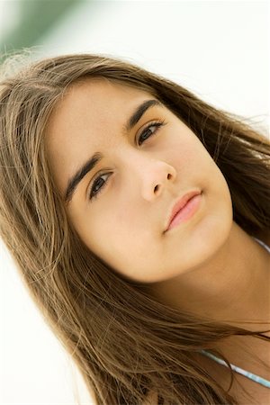 european 14 year old girl - Portrait of a teenage girl thinking Stock Photo - Premium Royalty-Free, Code: 625-00900797