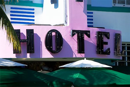 Close-up of a hotel sign on a building, Miami, Florida, USA Stock Photo - Premium Royalty-Free, Code: 625-00903119