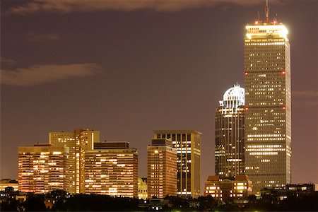 Buildings lit up at night, Boston Massachusetts, USA Stock Photo - Premium Royalty-Free, Code: 625-00903261