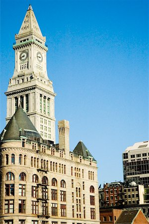 Low angle view of a clock tower, Boston, Massachusetts, USA Stock Photo - Premium Royalty-Free, Code: 625-00903314