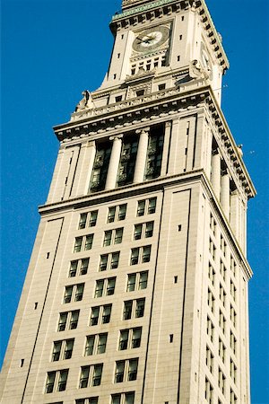 Low angle view of a clock tower, Boston, Massachusetts, USA Stock Photo - Premium Royalty-Free, Code: 625-00903326