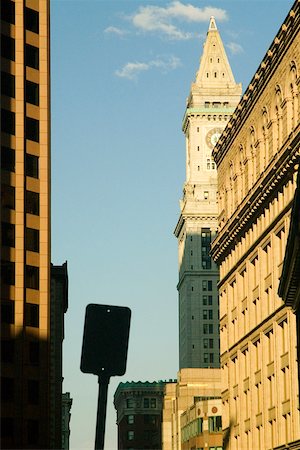 Low angle view of a clock tower, Boston, Massachusetts, USA Stock Photo - Premium Royalty-Free, Code: 625-00903337