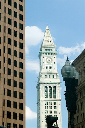 Low angle view of a clock tower, Boston, Massachusetts, USA Stock Photo - Premium Royalty-Free, Code: 625-00903333