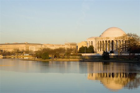 Reflection of a building in water Jefferson Memorial, Washington DC USA Stock Photo - Premium Royalty-Free, Code: 625-01038665