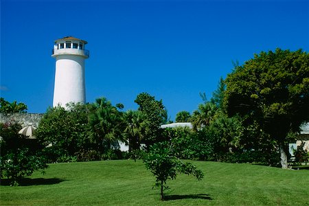 signal towers - Side view of a lighthouse at Lucayan Beach Resort, Freeport, Grand Bahamas, Bahamas Stock Photo - Premium Royalty-Free, Code: 625-01040325