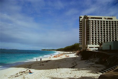 High angle view of a beach in front of a hotel, Grand Bahamas, Bahamas Stock Photo - Premium Royalty-Free, Code: 625-01040361