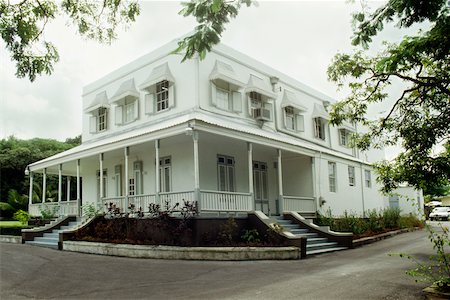 driveway low angle - The Balmemy House on Barbados is constructed of coral block and is cooled by the trade winds. Stock Photo - Premium Royalty-Free, Code: 625-01040390