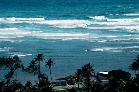 High angle view of waves on the East Coast of Barbados in the Caribbean Stock Photo - Premium Royalty-Free, Code: 625-01040417