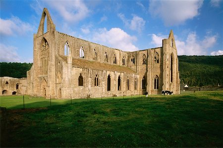 simsearch:625-01041172,k - Seitenansicht von TinTern Abbey in Wales Stockbilder - Premium RF Lizenzfrei, Bildnummer: 625-01040557