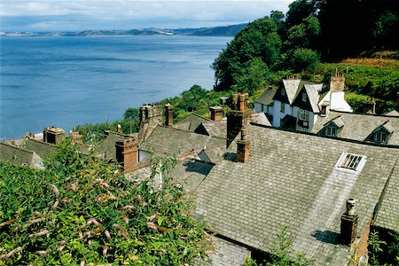 simsearch:625-01040593,k - Toits de Clovelly avec la mer en arrière-plan, Angleterre Photographie de stock - Premium Libres de Droits, Code: 625-01040582